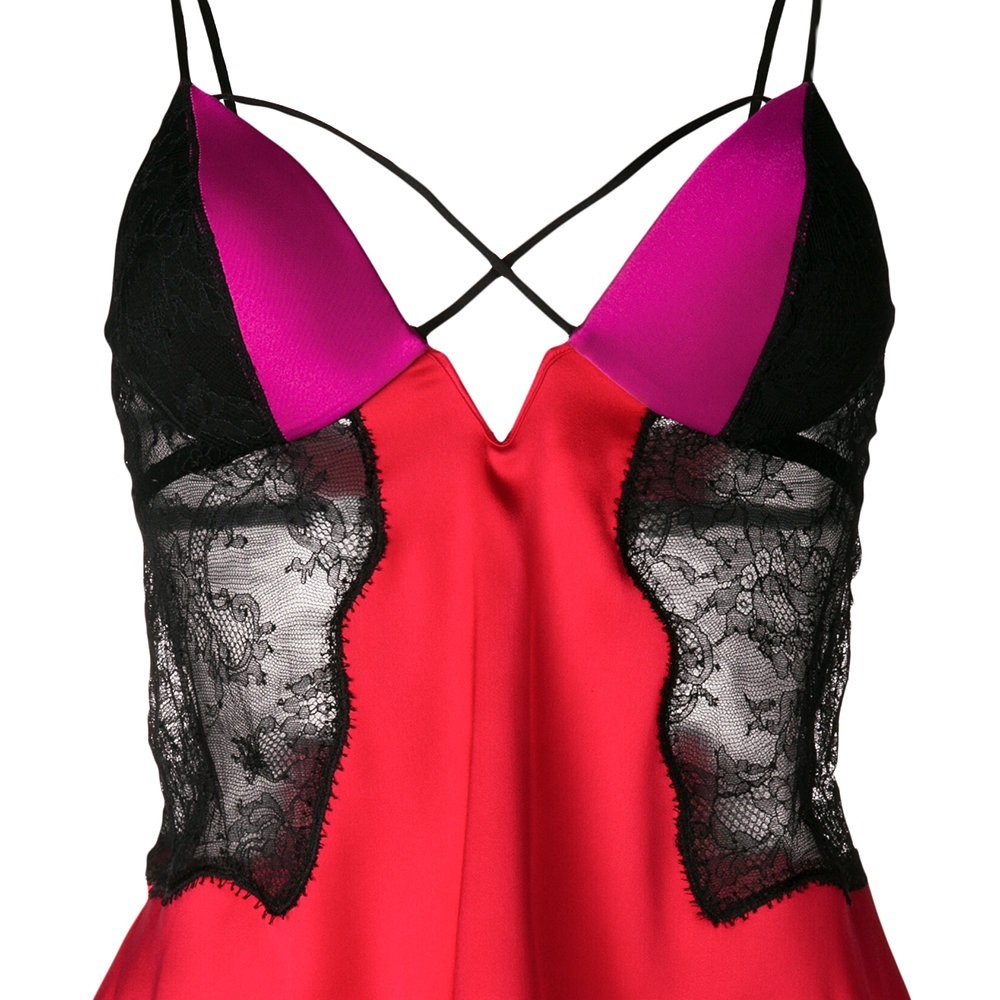 LA PERLA Red Fuchsia Lace Top US Sz 2 D NEW